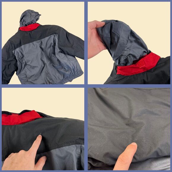 1980s Members Only jacket, down-filled vintage size 42 red & grey puffer jacket - Picture 2 of 8